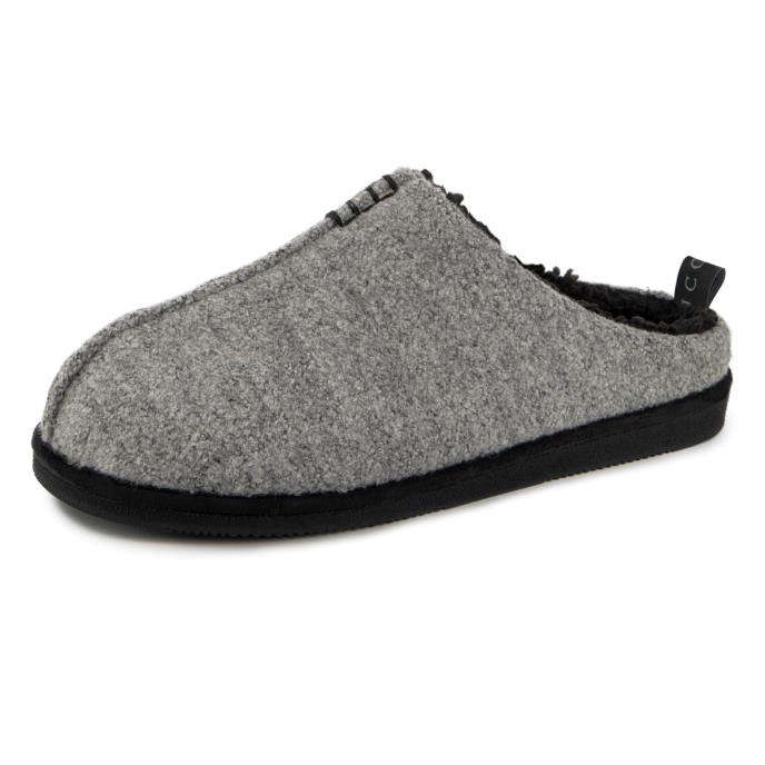 Isotoner® Mens Icons Felted Centre Seam Mule With Warm Lining Grey Extra Image 2